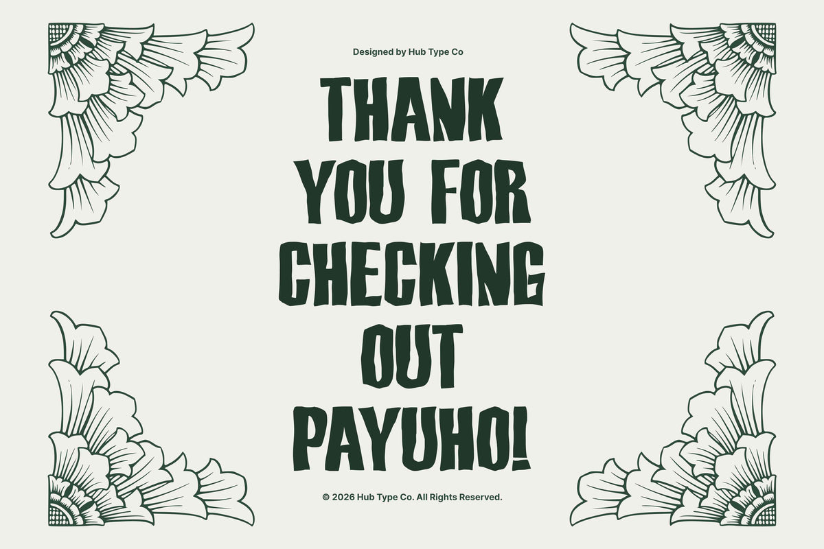 Payuho — Bold & Hand-Crafted Display Typeface by Hub Type Co, preview 10