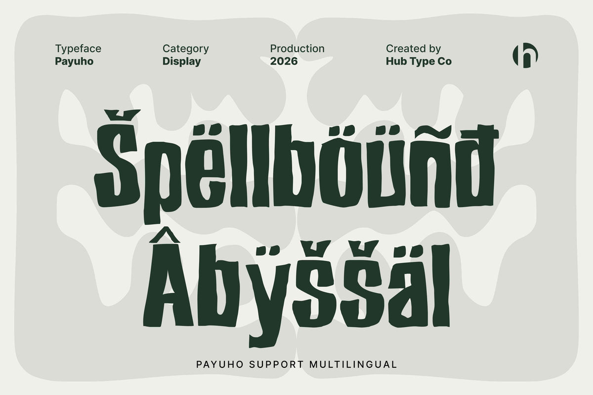 Payuho — Bold & Hand-Crafted Display Typeface by Hub Type Co, preview 8