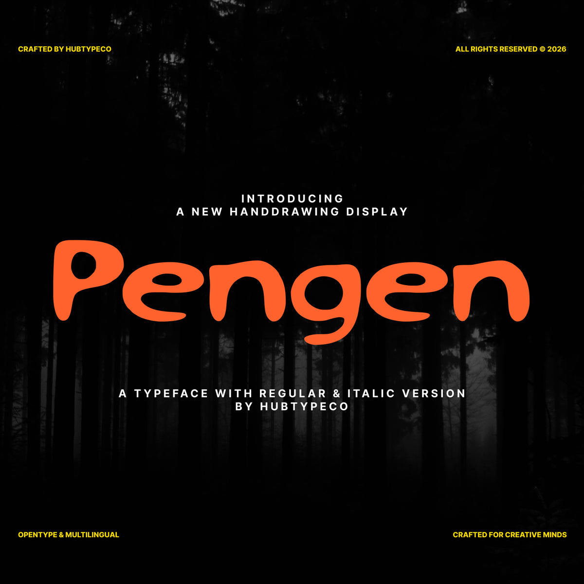 Pengen – Handdrawn Display Typeface by Hub Type Co, preview 1