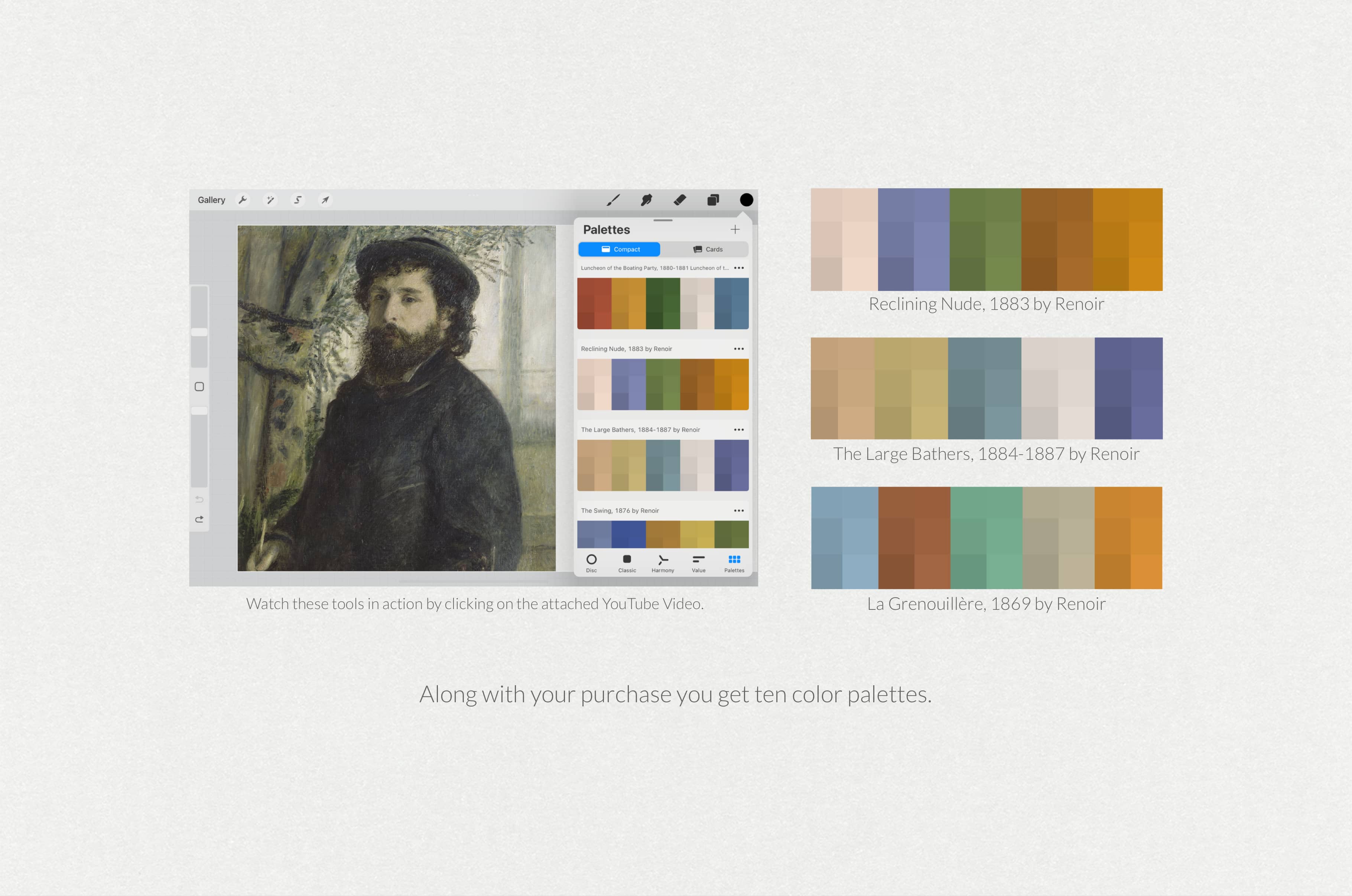 Pierre Renoir's Procreate Brushes & Color Palettes