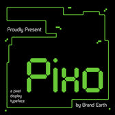 Pixo Pixel Display Typeface Font