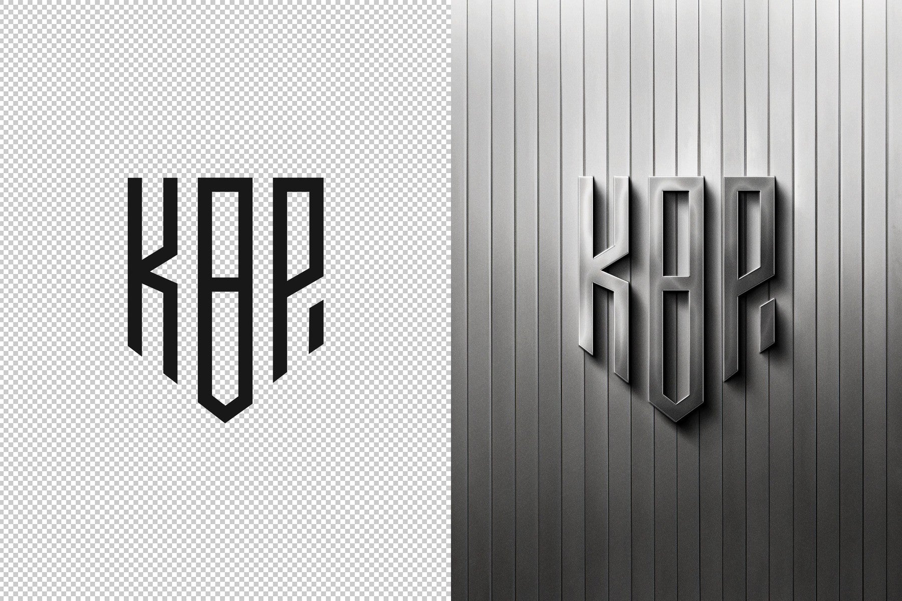 Polished Steel Logo Mockup