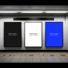 Posters in Subway Station Mockup