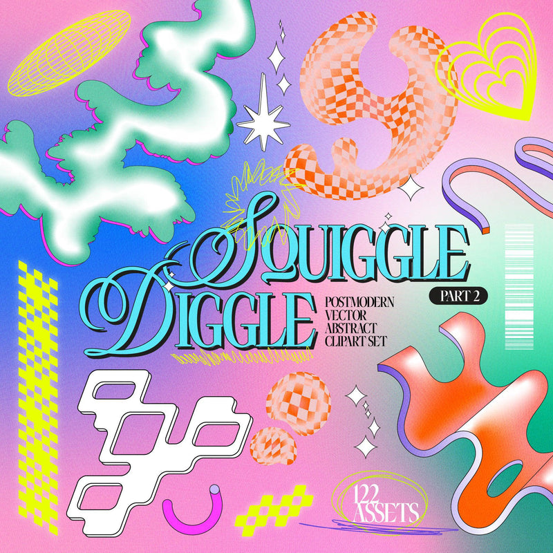 Postmoderne Squiggle 2 Clipart vectoriel