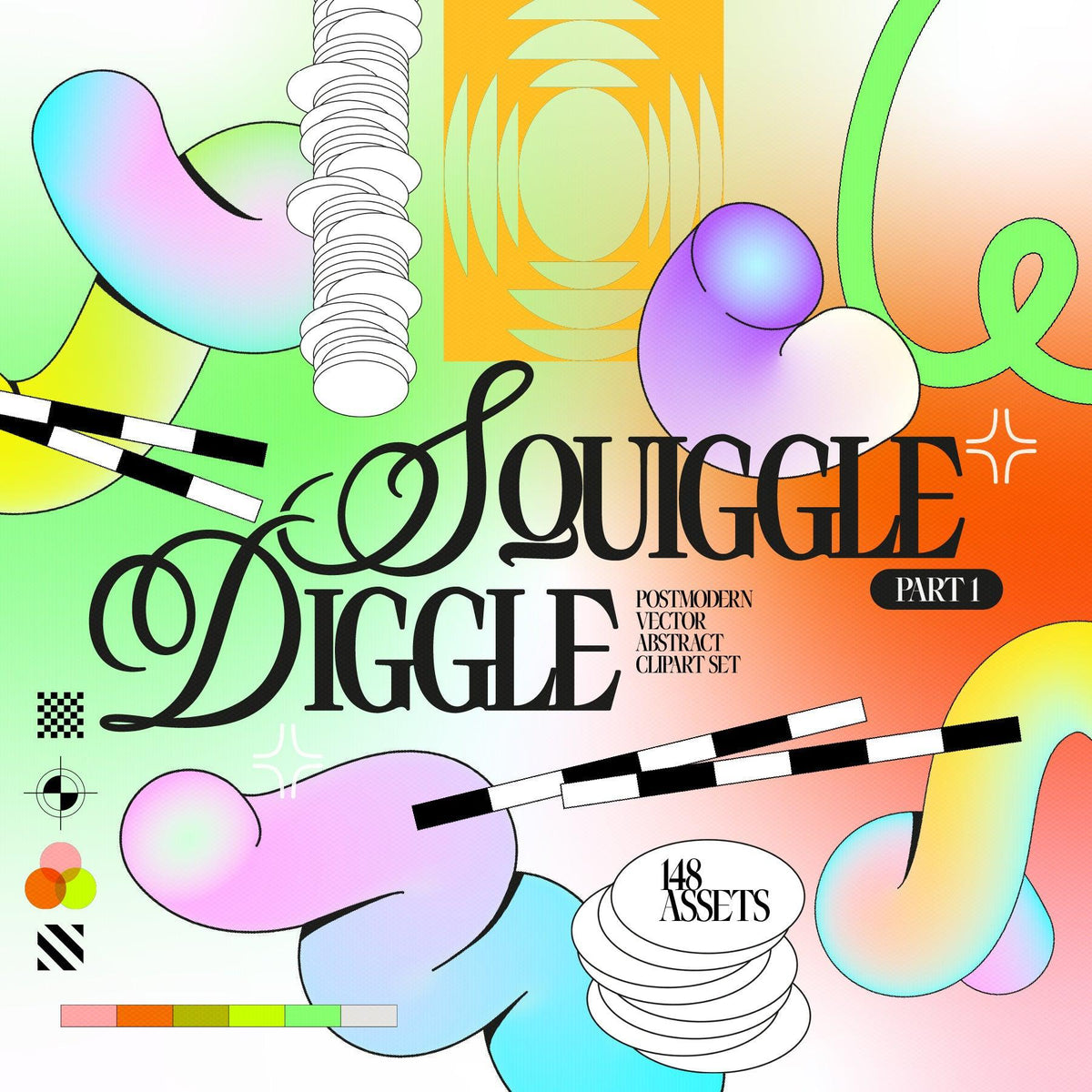 Postmodern Squiggle Vector Clipart by angelainthefields