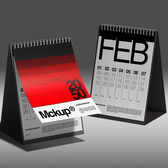 Potrait Desk Calendar Mockup