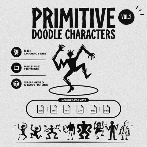 Primitive Doodle Characters Vol. 2