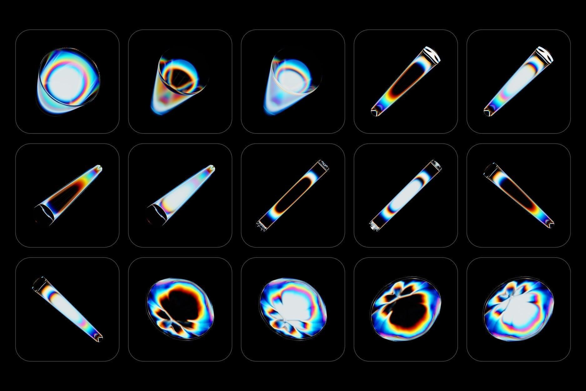 Prism Glass 3D Shapes