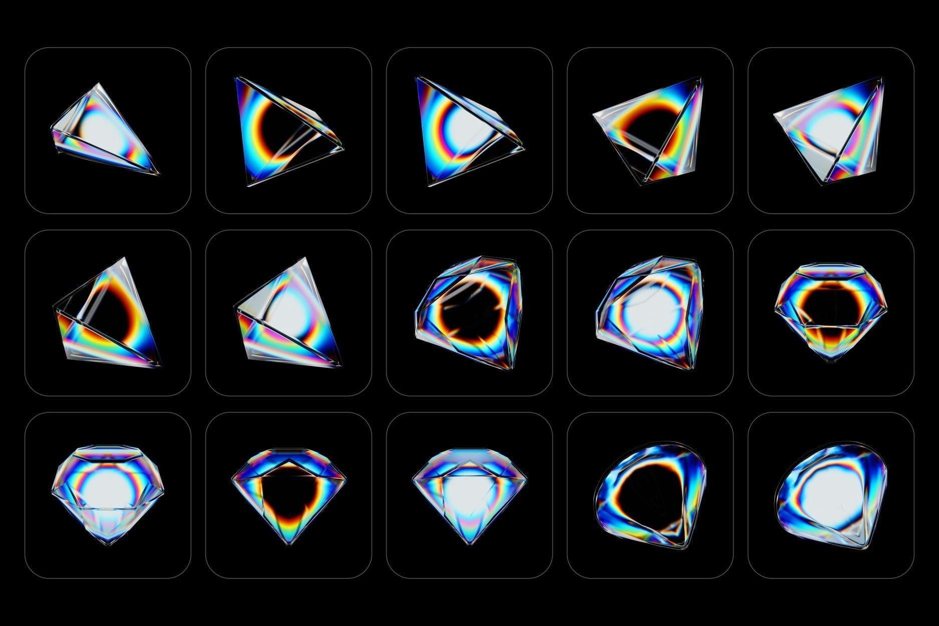 Prism Glass 3D Shapes