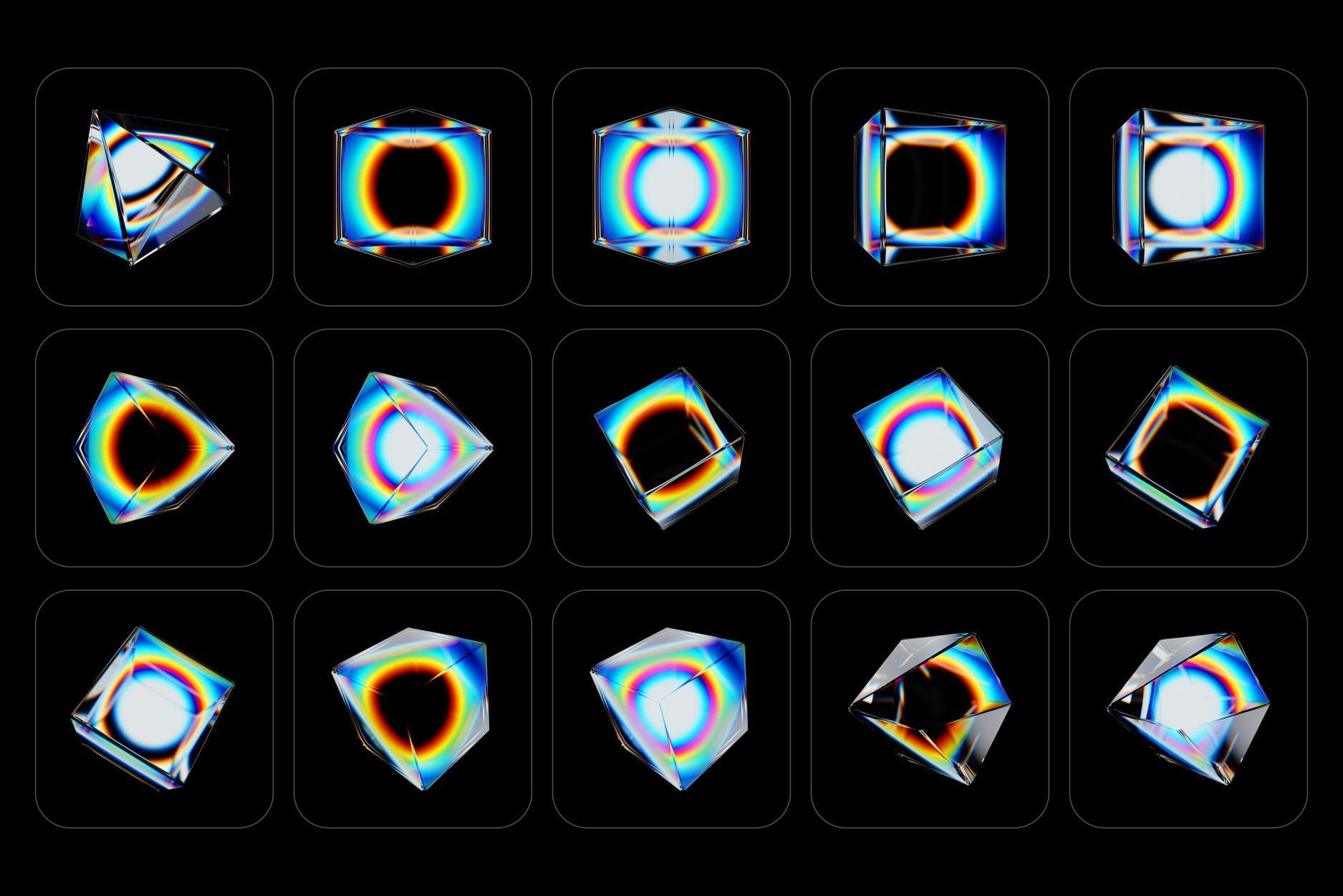Prism Glass 3D Shapes