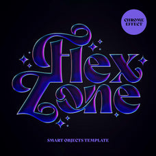 Purple Chrome Text & Logo Effect