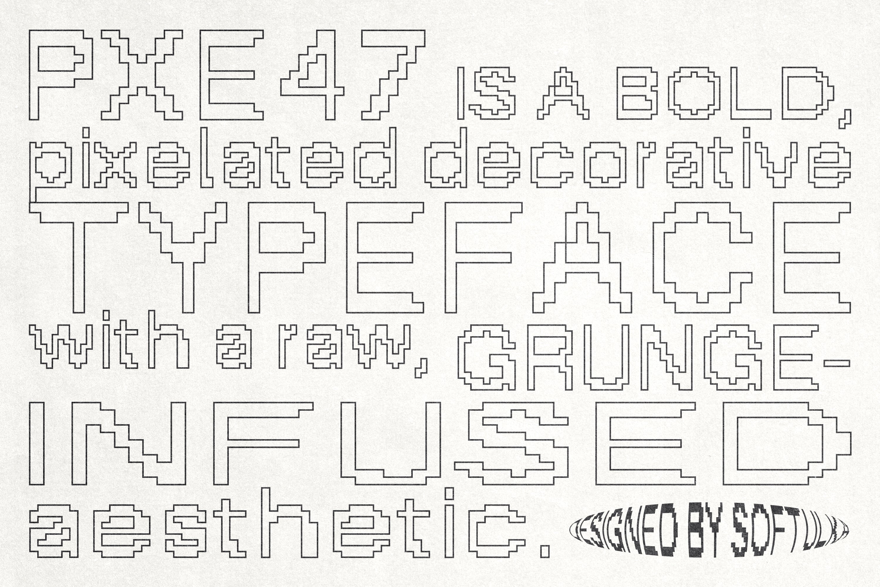 PXE47 Pixelated Typeface