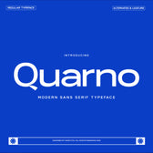 Quarno Modern Sans Serif Typeface Font