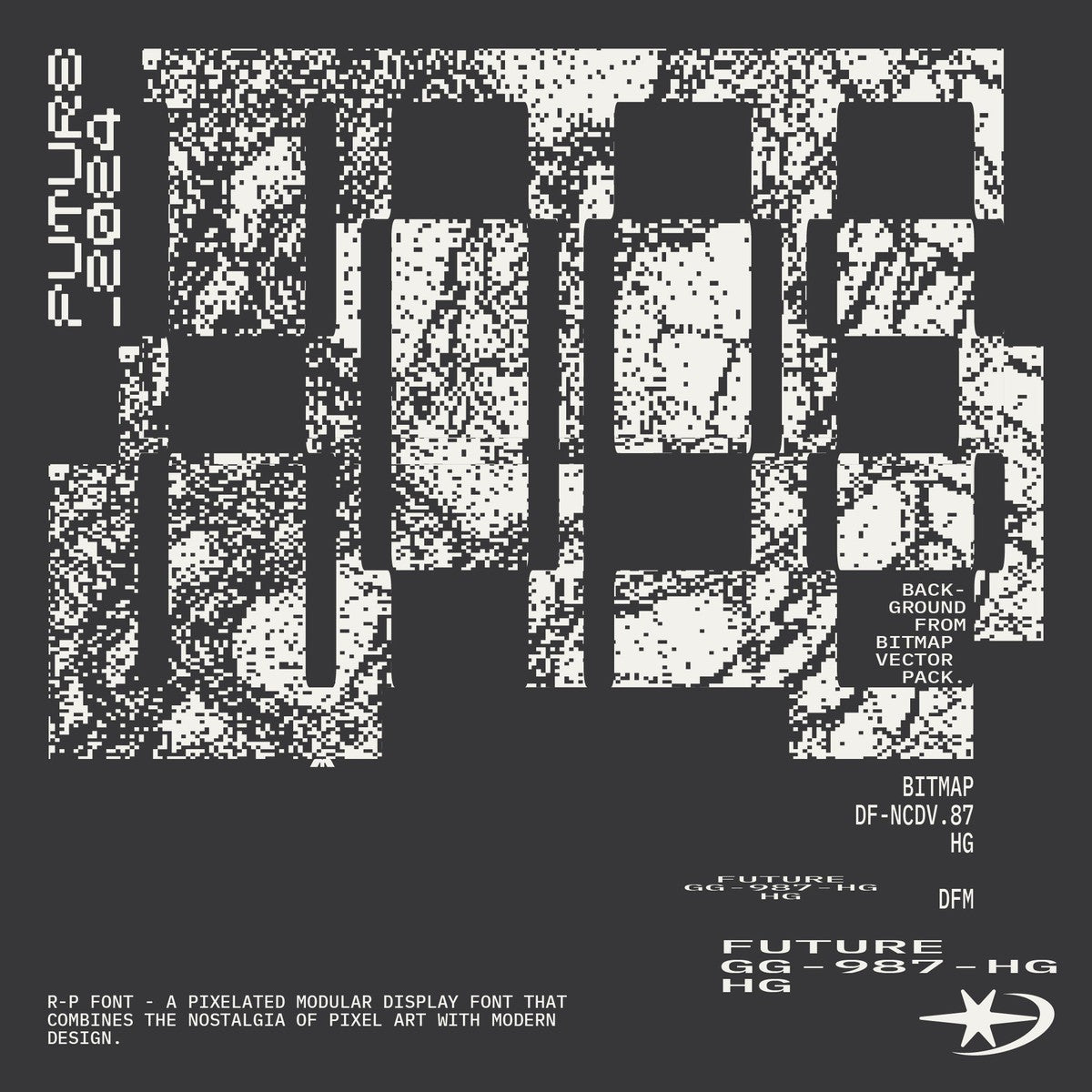 R-P Font - A Pixelated Modular Font