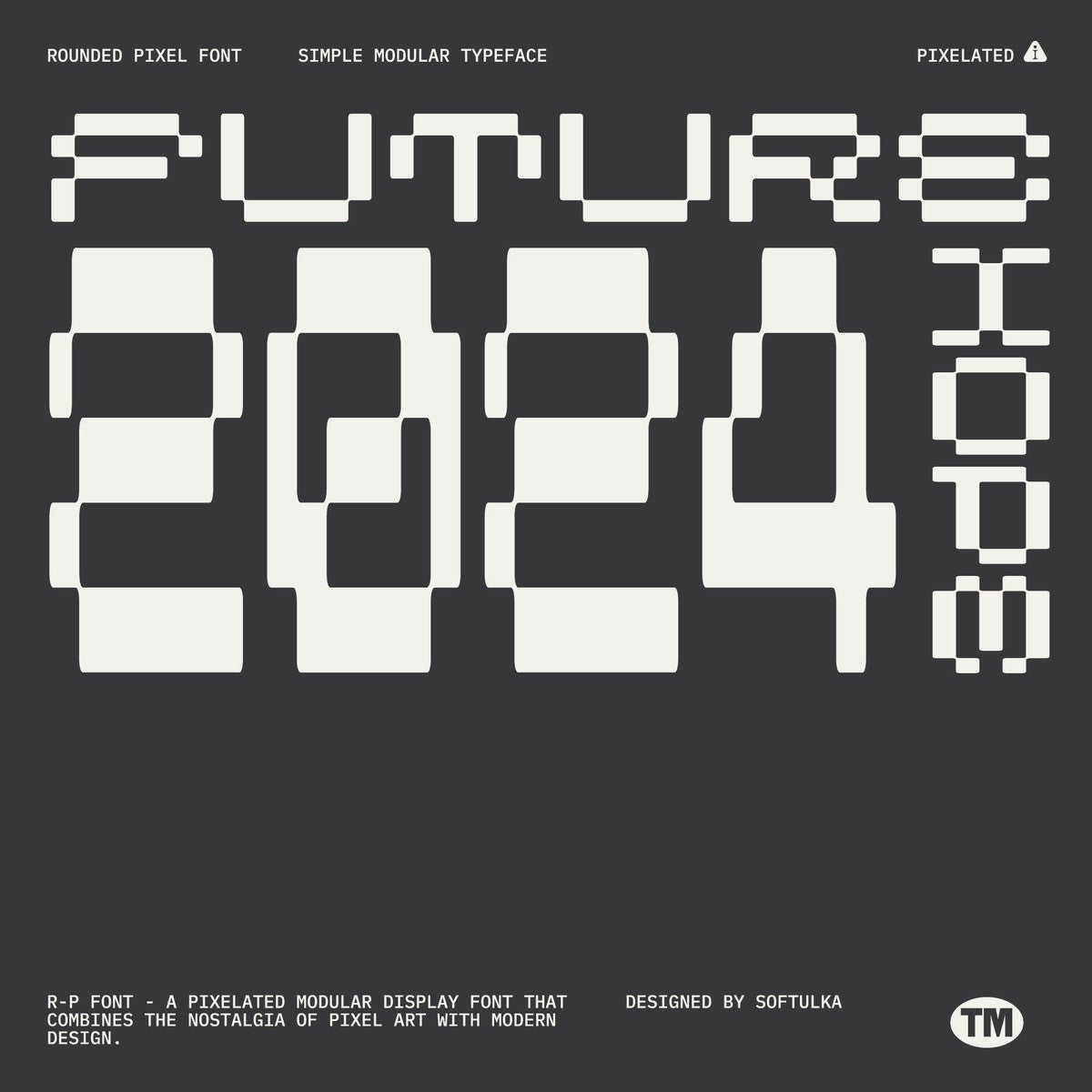 R-P Font - A Pixelated Modular Font