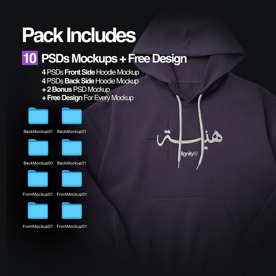 Realistic 10 Mockups Oversize Hoodies