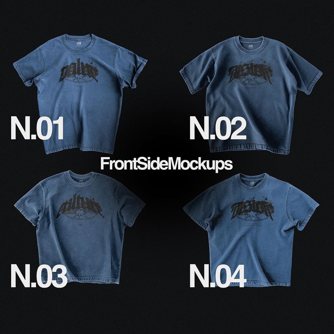 Realistic 8 Mockups Oversize T-Shirts