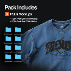Realistic 8 Mockups Oversize T-Shirts