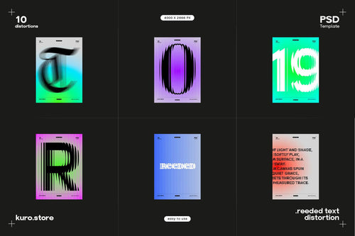 Reeded Text Distortion Effect by Kuro