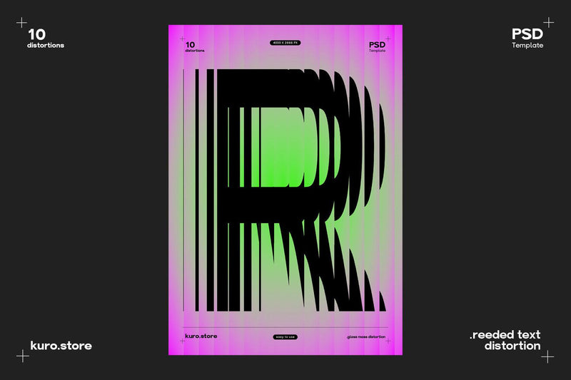 Reeded Text Distortion Effect