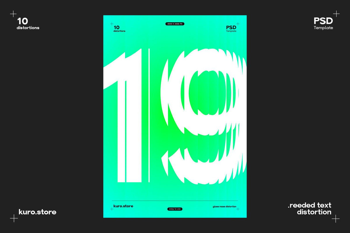 Reeded Text Distortion Effect by Kuro