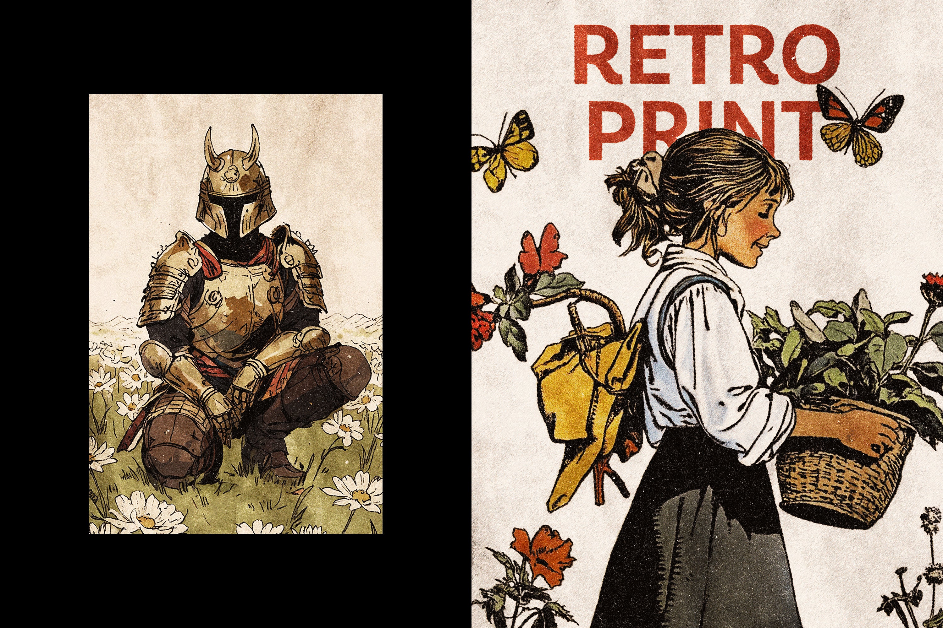 Retro Book Print Effect