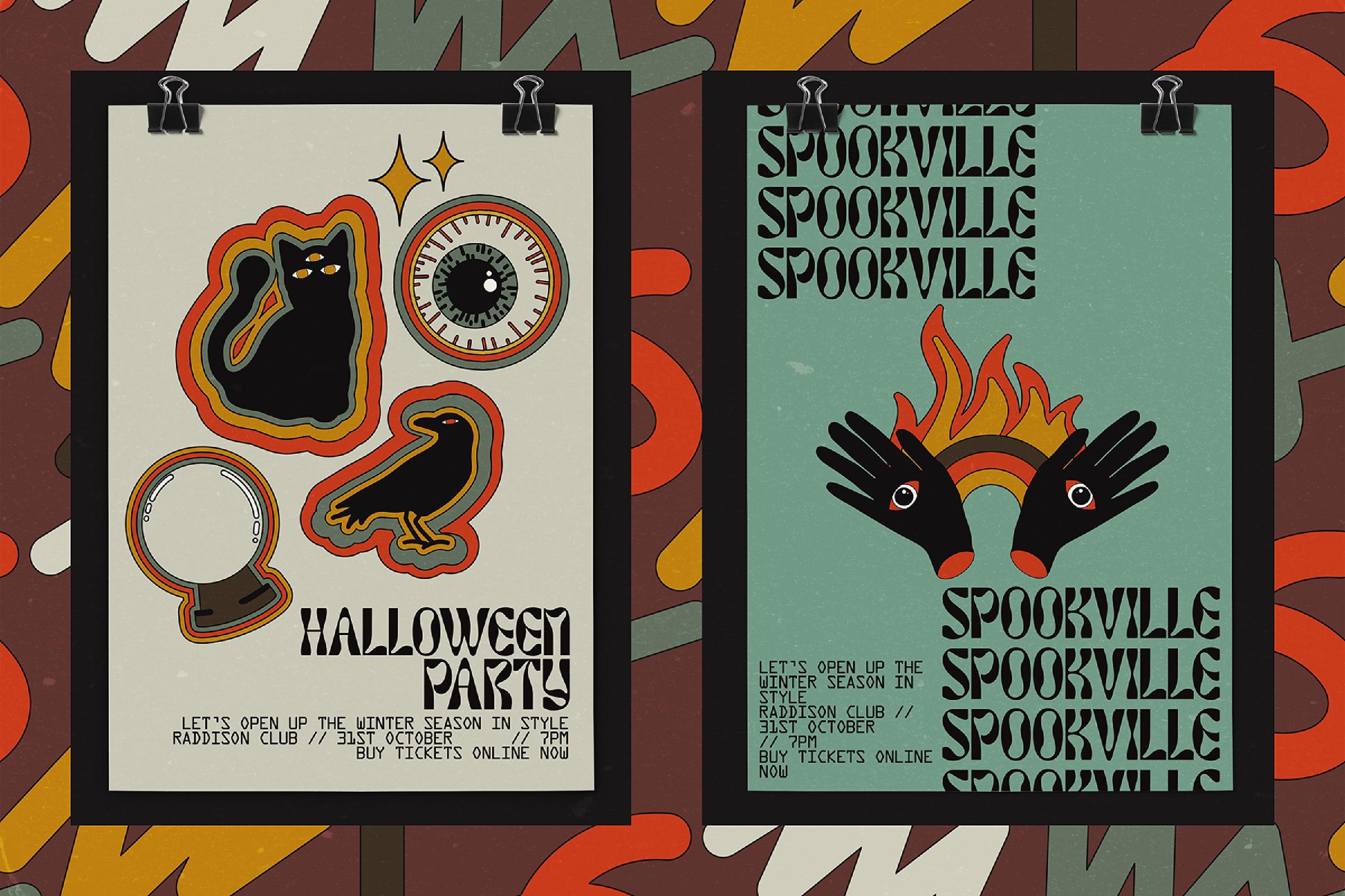 Retro Halloween Vector Clipart