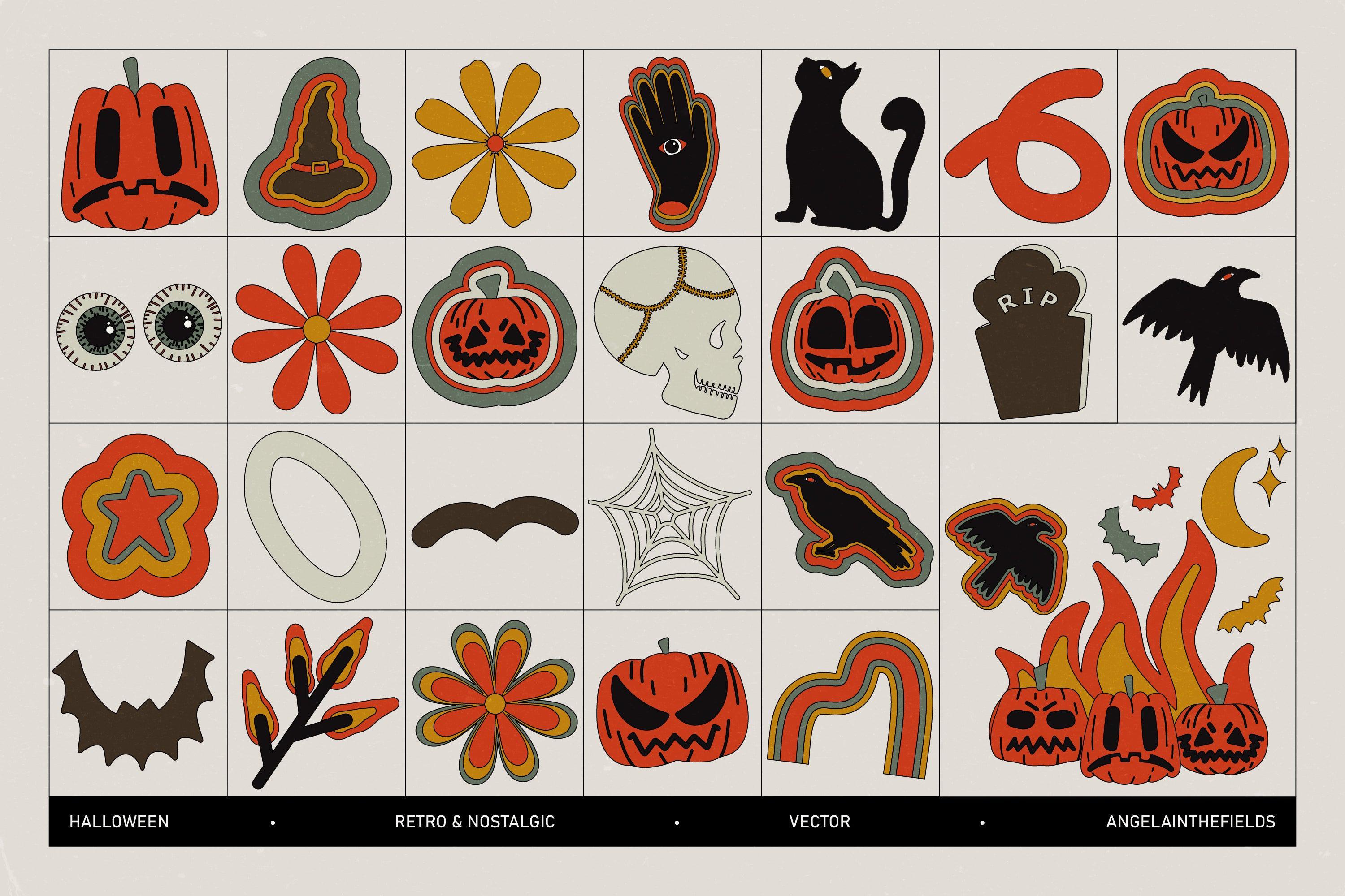 Retro Halloween Vector Clipart