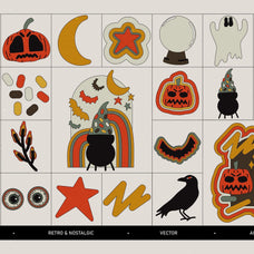 Retro Halloween Vector Clipart