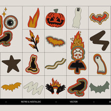 Retro Halloween Vector Clipart