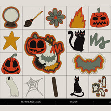 Retro Halloween Vector Clipart