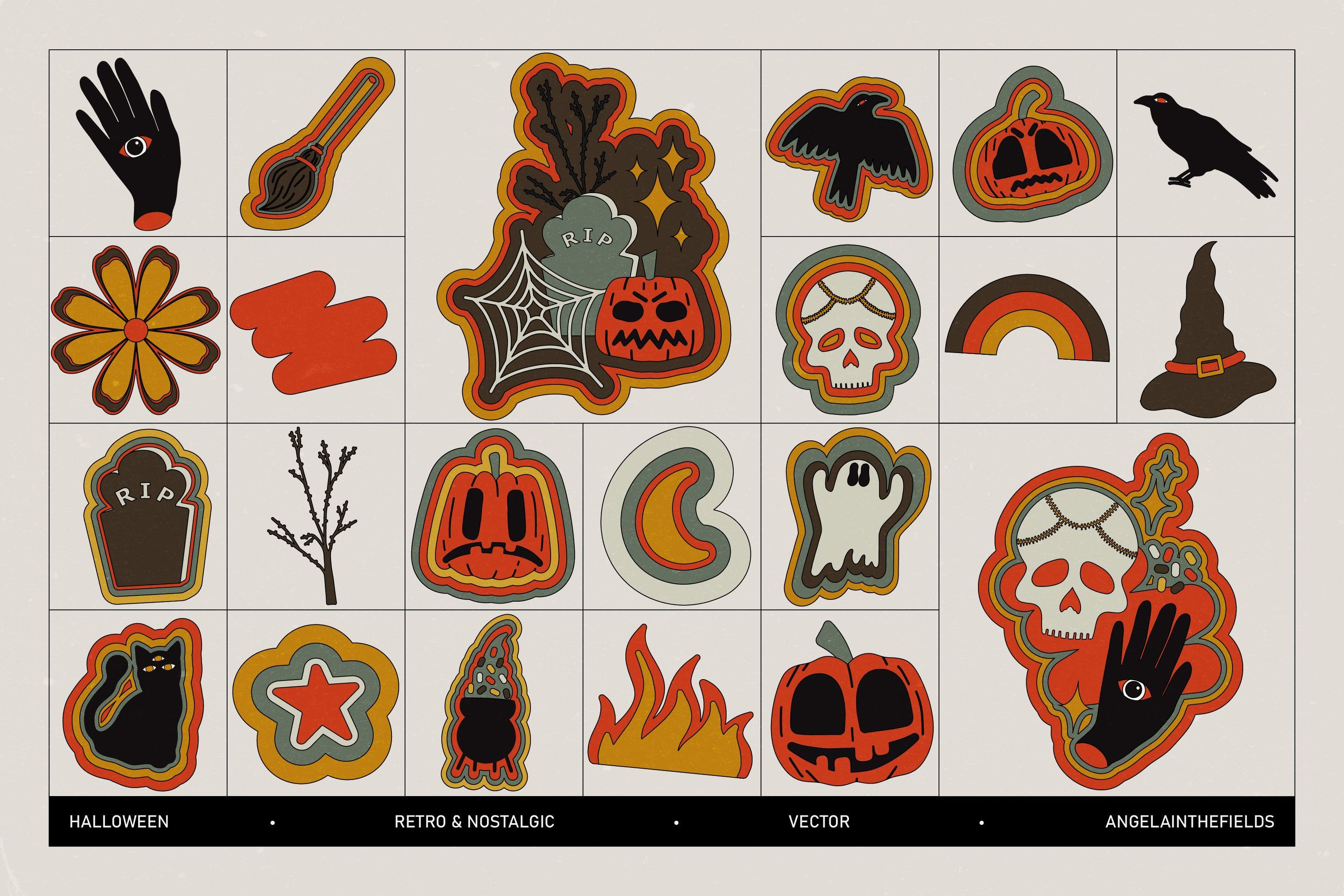 Retro Halloween Vector Clipart