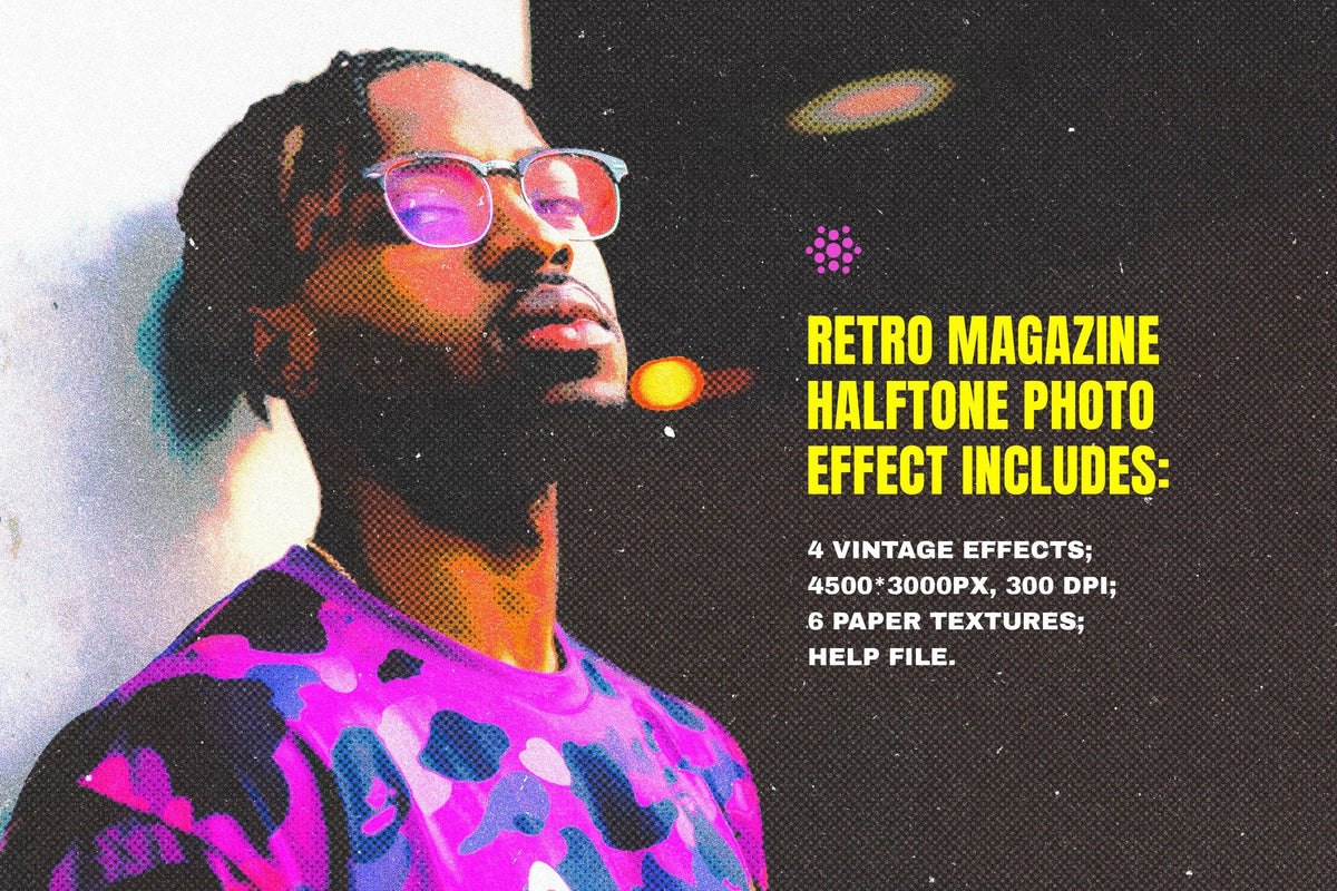 Retro Magazine Halftone Photo Effect by Pixelbuddha