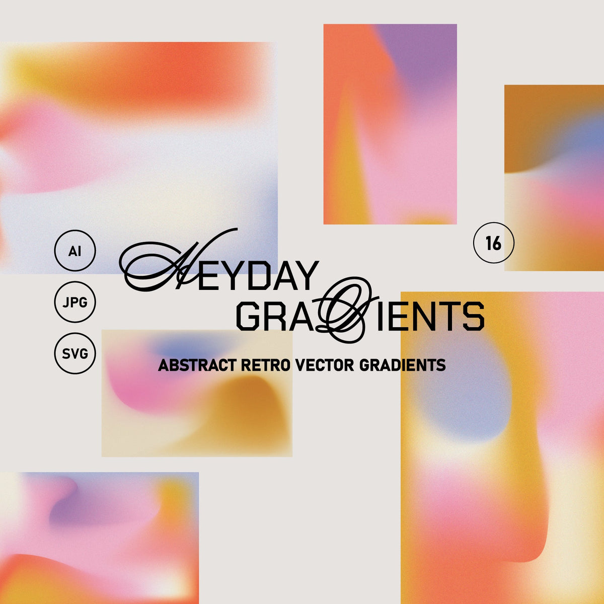 Retro Ombre Vector Gradient Pack by angelainthefields