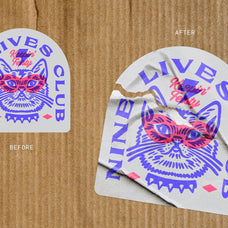 Ripped Sticker Mockup