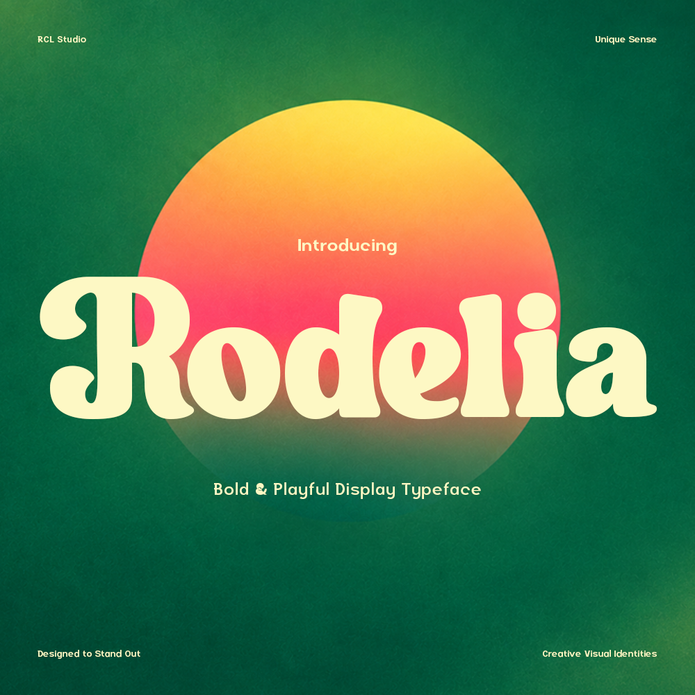Rodelia - Bold Playful Retro Display Font by Roomspace Creative Lab, preview 1