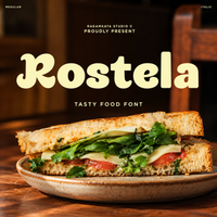 Rostela - Food Branding Sans Serif Font