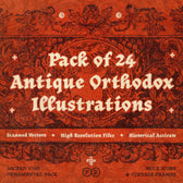 Sacred Ornaments. Antique Orthodox Vector Illustrations