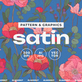 SATIN Lush Botanical Floral Pattern