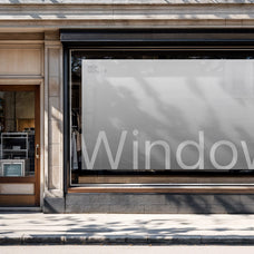 Shop Window Banner Mockup
