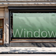 Shop Window Banner Mockup