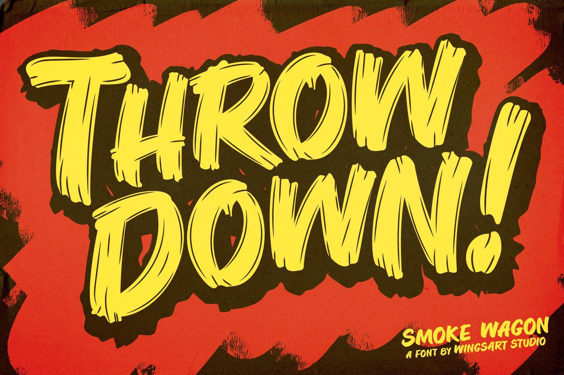 Smoke Wagon - A Western Brush Font