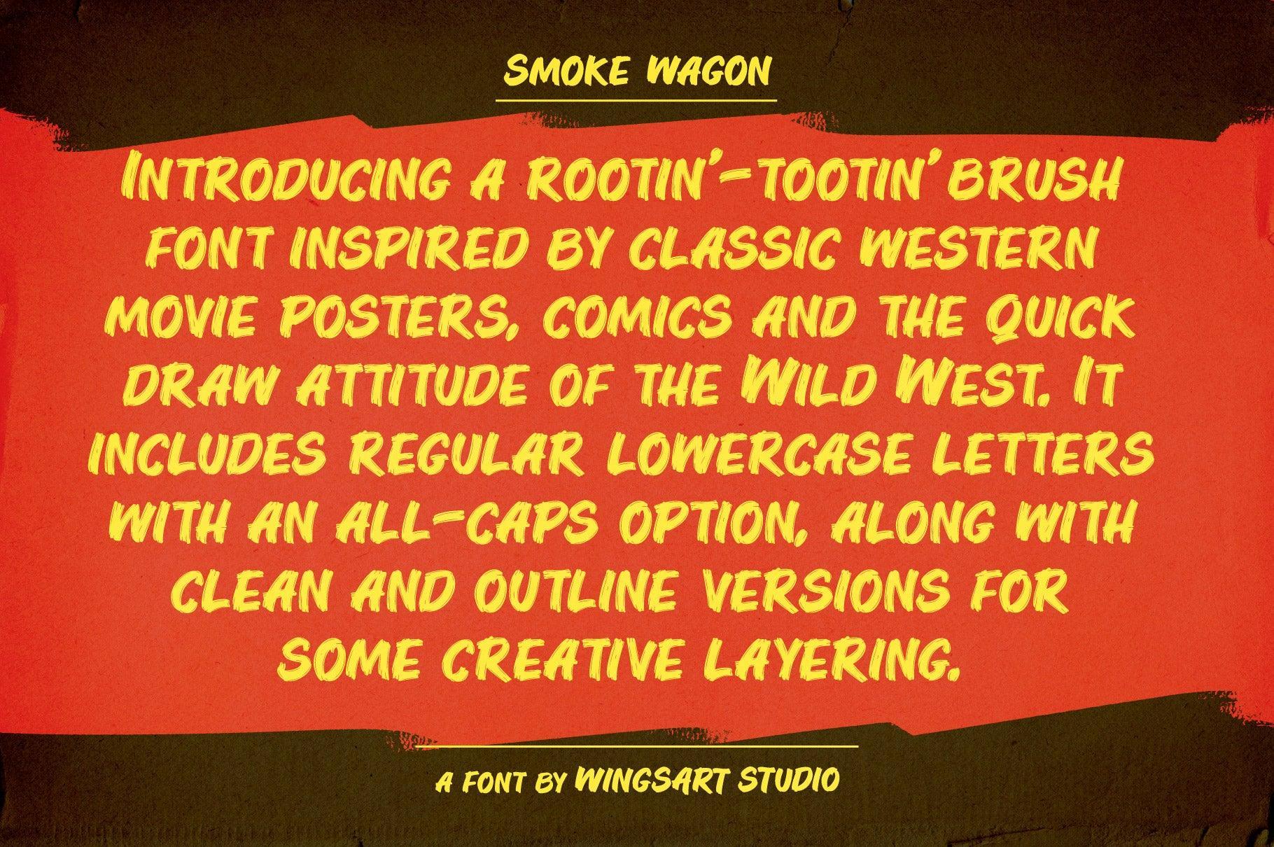 Smoke Wagon - A Western Brush Font