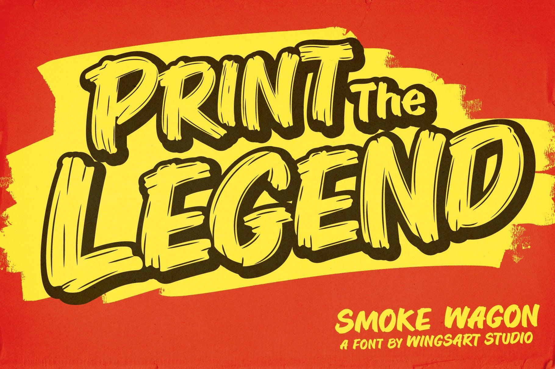 Smoke Wagon - A Western Brush Font