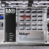 Sneakers Display Booth Mockup