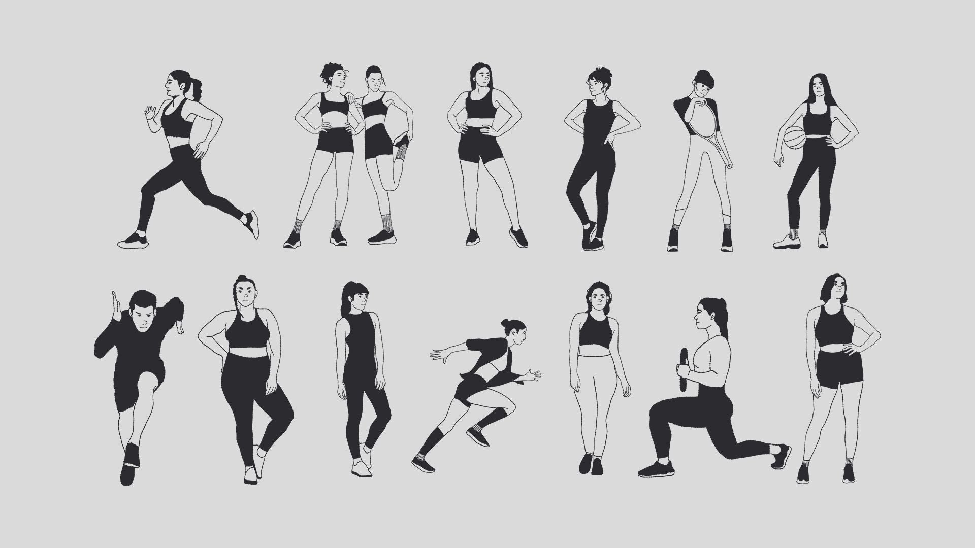 Sporty Characters Illustration Pack