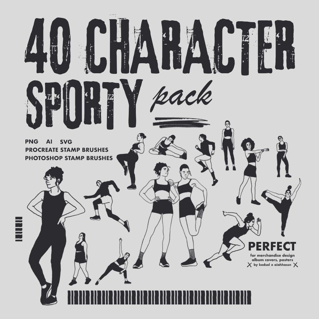 Sporty Characters Illustration Pack