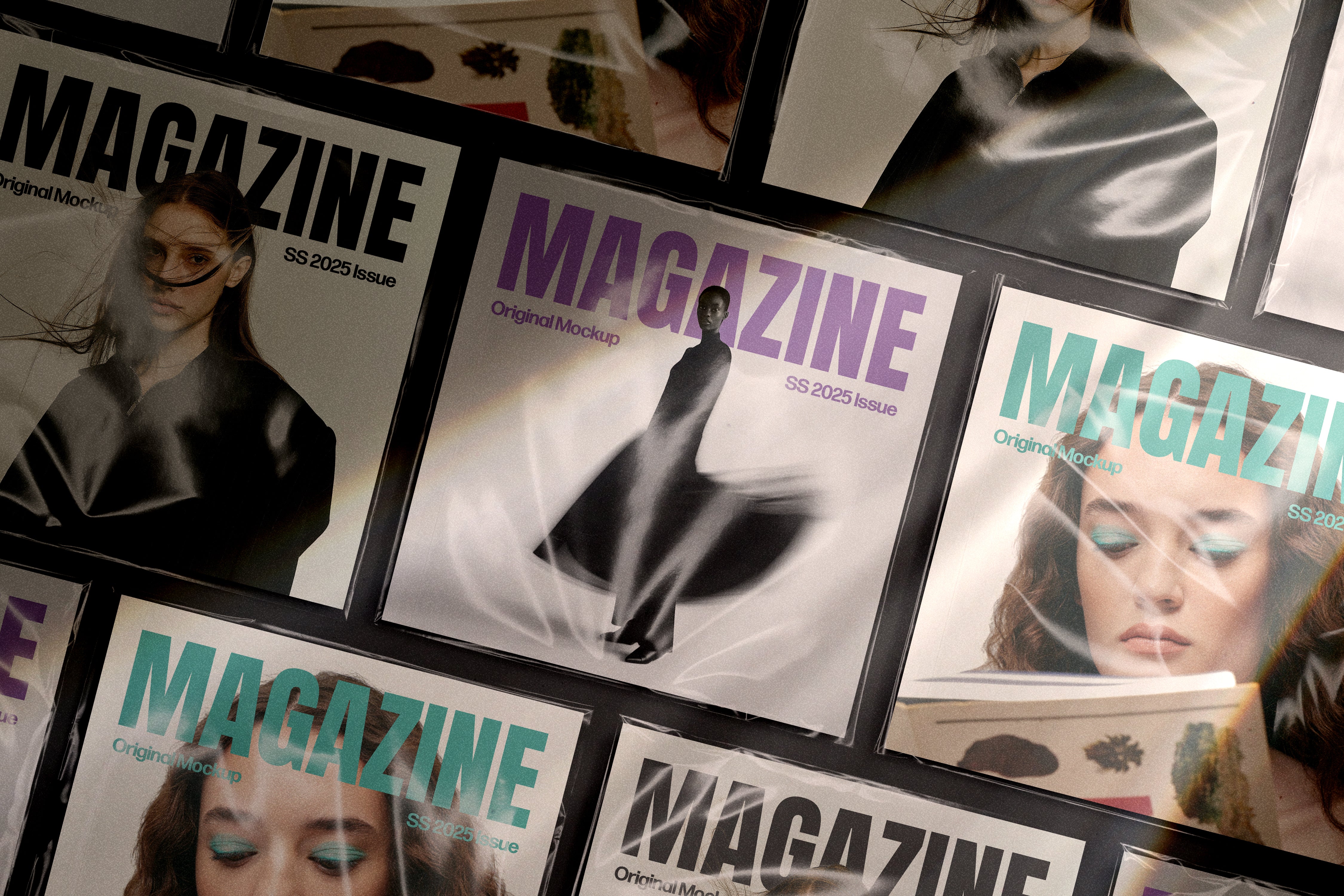 Square Magazine Mockups Set