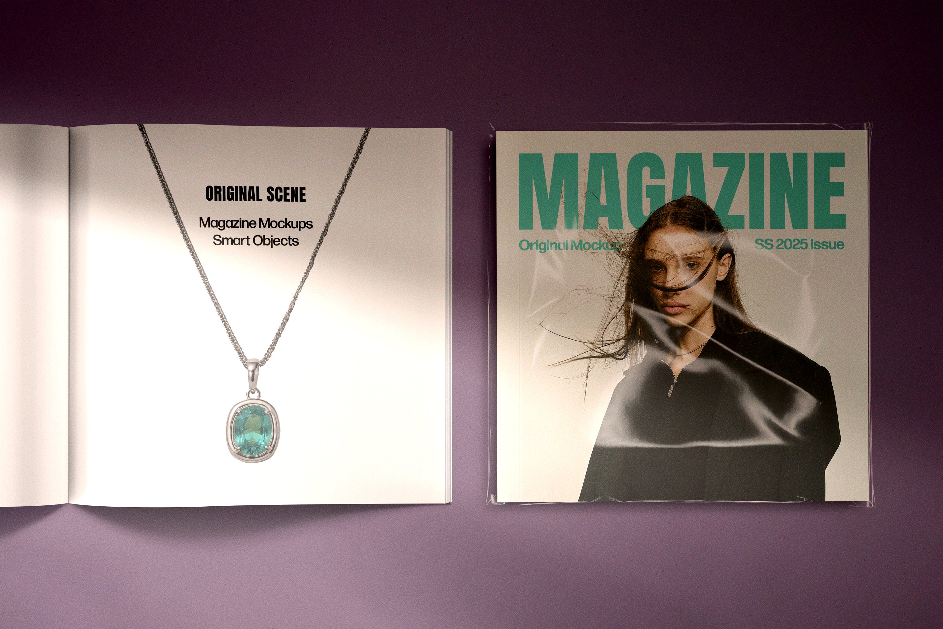 Square Magazine Mockups Set