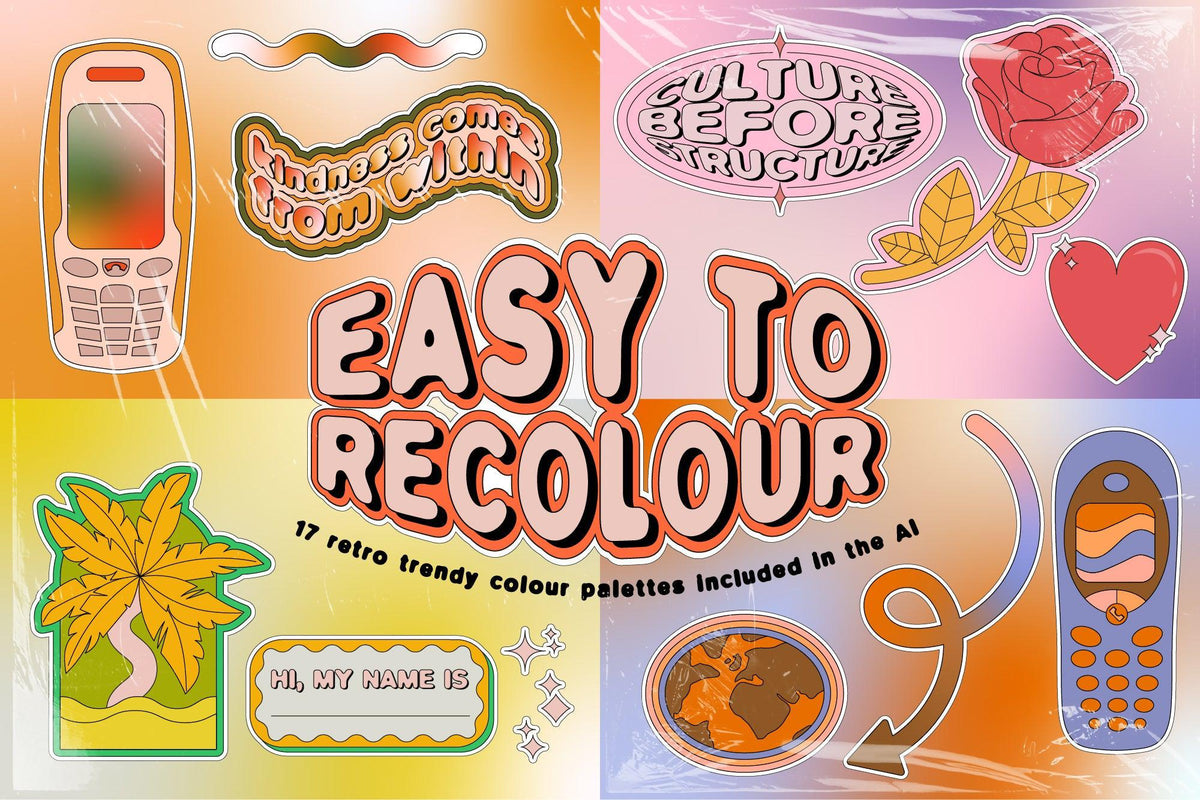 STICKERLAND 2000s Vector Set by angelainthefields